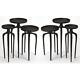 Home Square Modern Aluminium Round Table Set In Black Finish Set Of 2