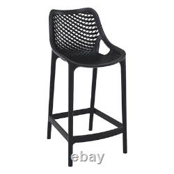 Home Square Patio Counter Stool in Black Finish Set of 2