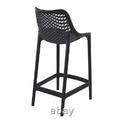 Home Square Patio Counter Stool in Black Finish Set of 2