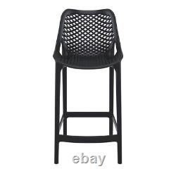 Home Square Patio Counter Stool in Black Finish Set of 2