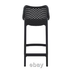 Home Square Patio Counter Stool in Black Finish Set of 2