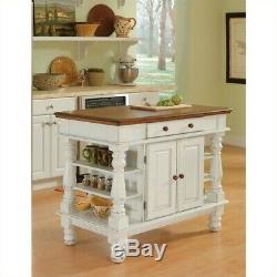 Home Styles Americana Kitchen Island in White