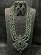 Indian Bollywood Style Cz Black Antique Finish Emerald Long Necklace Set Raani 1