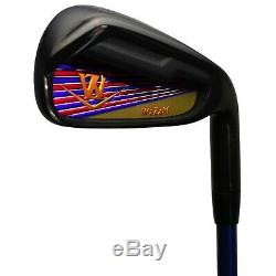 Japan Wazaki Black Oil Finish Mx Steel 4567 Hybrid 89PS Iron Combo Golf Club Set