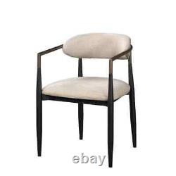 Jaramillo Beige Fabric & Black Finish Side Chair Set of 2