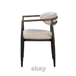 Jaramillo Beige Fabric & Black Finish Side Chair Set of 2