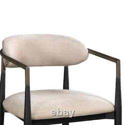 Jaramillo Beige Fabric & Black Finish Side Chair Set of 2