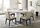 Jasper White 7 Piece 59w Round Dining Table Set Withblack Finish Chairs