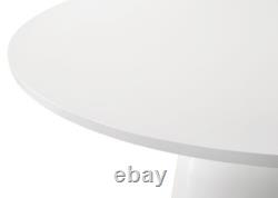 Jasper White 7 Piece 59W Round Dining Table Set withBlack Finish Chairs