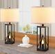 Kawoti Farmhouse Table Lamps With Usb 23.5'' Black Finish Set Of 2