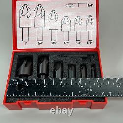 KEO Countersink High Speed Steel Bright (Uncoated) Finish 7 Piece Set Red Box