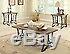 Keelin 3 Piece Occasional Living Room Table Set in Oak & Antique Black Finish
