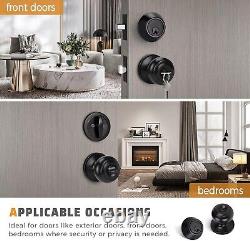 Keyed Alike Entry Door Knob and Deadbolt Lock Set Matte Black Finish