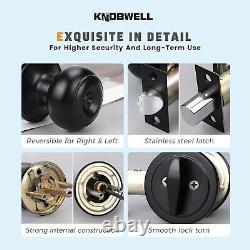 Keyed Alike Entry Door Knob and Deadbolt Lock Set Matte Black Finish