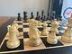 Large 3.9 King Ebony And White Finish Staunton Chess Set 21 Ebony Color Board