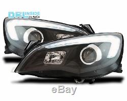 LED R87 real daytime running headlights set in Black finish for Opel Astra J