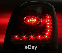 LED taillights set in RED SMOKE finish for VW POLO 6R 09-14 REAR LAMPS MCP BLACK