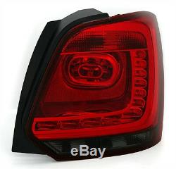 LED taillights set in RED SMOKE finish for VW POLO 6R 09-14 REAR LAMPS MCP BLACK