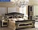 Lacquer Finish Queen Bedroom Set 3ps Made In Italy Esf Aida Black Gold