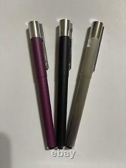 Lamy 351 Scala Matte Black, Violet & Brushed Lacquer Finish Rollerballs Set Of 3