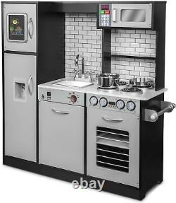 Lil' Jumbl Kitchen Set for Kids, Pretend Kitchen Playset with Charcoal Finish