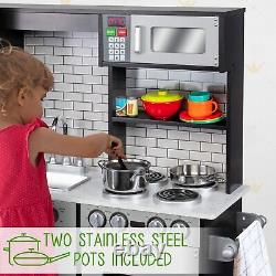 Lil' Jumbl Kitchen Set for Kids, Pretend Kitchen Playset with Charcoal Finish