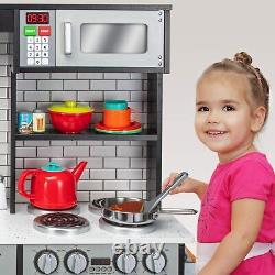 Lil' Jumbl Kitchen Set for Kids, Pretend Kitchen Playset with Charcoal Finish