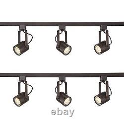 Linear 3-Light Black Finish LED Plug-In Track Light Kit Set of 2