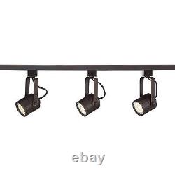 Linear 3-Light Black Finish LED Plug-In Track Light Kit Set of 2