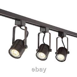 Linear 3-Light Black Finish LED Plug-In Track Light Kit Set of 2