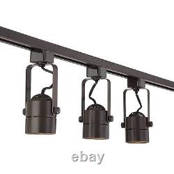 Linear 3-Light Black Finish LED Plug-In Track Light Kit Set of 2