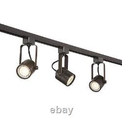 Linear 3-Light Black Finish LED Plug-In Track Light Kit Set of 2