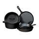 Lodge Cookware Set 5-pcs Material Cast Iron Durable Kitchenware Black Finish