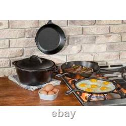 Lodge Cookware Set 5-Pcs Material Cast Iron Durable Kitchenware Black Finish