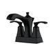 Luxurious 2-hole Bathroom Sink Faucet Set With Dual Handles, Matte Black Finish