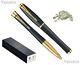 Luxury Gift Pen Set Muted Black With Gold Trim Finish Urban Ballpoint & Rollerball