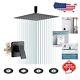 Luxury Shower Faucet Set With Matte Black Finish 10-inch Ceiling Mount Design