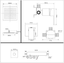Luxury Shower Faucet Set with Matte Black Finish 10-Inch Ceiling Mount Design