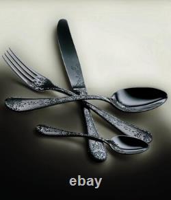 MEPRA 1096CB22039 Casabla Oro Nero Flatware Set, 39 Piece, Polished Black Finish