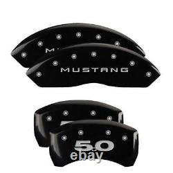 MGP Caliper Covers 10198SM50BK Set of 4 Black finish, Silver Mustang / 5.0 201