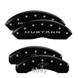 MGP Caliper Covers 10202SMB2BK Set of 4 Black finish, Silver Mustang / Bar & Po