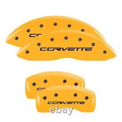 MGP Caliper Covers 13008SCV6YL Set of 4 Yellow finish, Black Corvette (C6)