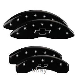 MGP Caliper Covers 14234SBOWBK Set of 4 Black finish, Silver Bowtie