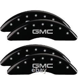 MGP Caliper Covers 34219SGMCBK Set of 4 Black finish, Silver GMC