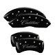 Mgp Caliper Covers Set Of 4 Black Finish Silver Cadillac (cursive)