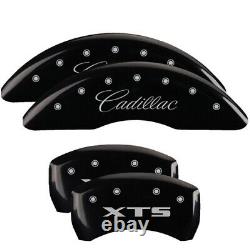 MGP Caliper Covers Set of 4 Black finish Silver Cadillac / XTS