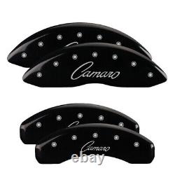 MGP Caliper Covers Set of 4 Black finish Silver Camaro (Cursive)