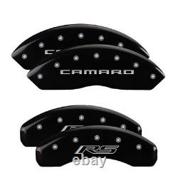 MGP Caliper Covers Set of 4 Black finish Silver Camaro / RS (Gen 5/6)
