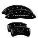 Mgp Caliper Covers Set Of 4 Black Finish Silver Charger / Rt