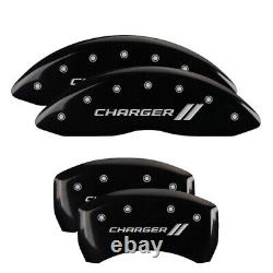 MGP Caliper Covers Set of 4 Black finish Silver Charger ll